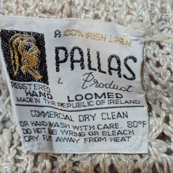 Vintage Pallas 2 Piece Set Women’s Small to Medium Hand knit Irish linen 70s L - Picture 4 of 9
